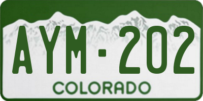 CO license plate AYM202