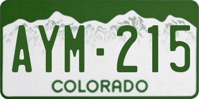 CO license plate AYM215