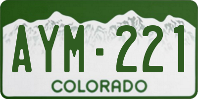 CO license plate AYM221