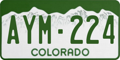 CO license plate AYM224