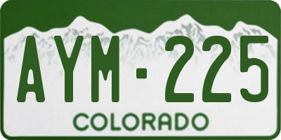 CO license plate AYM225