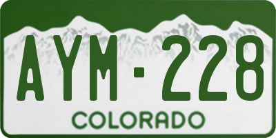CO license plate AYM228