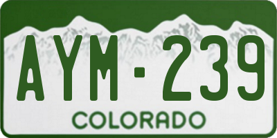 CO license plate AYM239