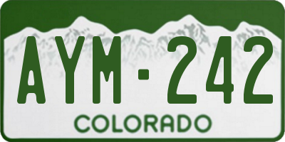 CO license plate AYM242