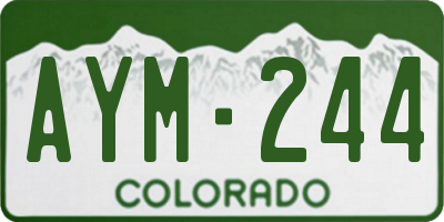 CO license plate AYM244