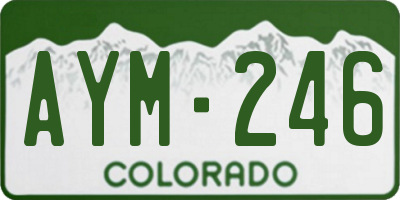 CO license plate AYM246