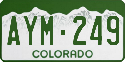 CO license plate AYM249