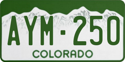 CO license plate AYM250