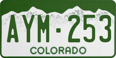 CO license plate AYM253