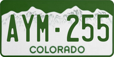 CO license plate AYM255