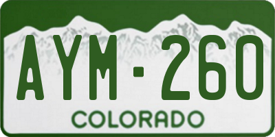 CO license plate AYM260