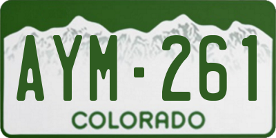 CO license plate AYM261