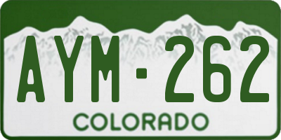 CO license plate AYM262