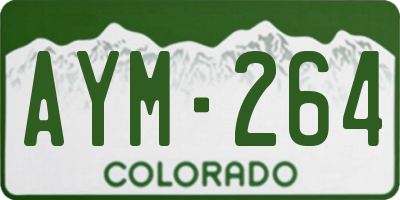 CO license plate AYM264