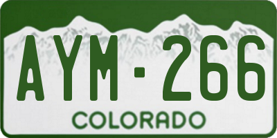 CO license plate AYM266