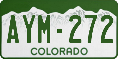 CO license plate AYM272