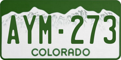 CO license plate AYM273