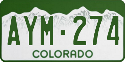 CO license plate AYM274