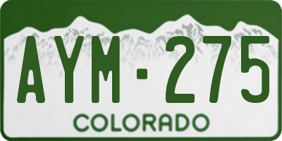 CO license plate AYM275