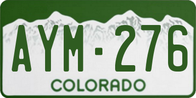 CO license plate AYM276