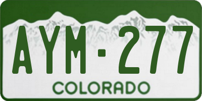 CO license plate AYM277