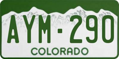 CO license plate AYM290