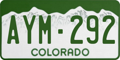 CO license plate AYM292