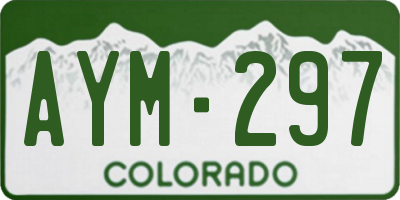 CO license plate AYM297