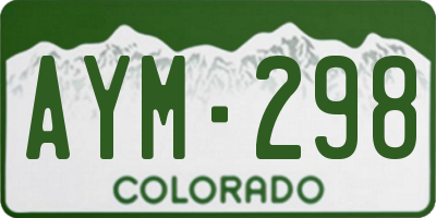 CO license plate AYM298