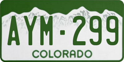 CO license plate AYM299
