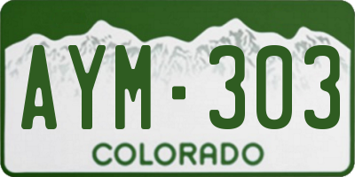 CO license plate AYM303