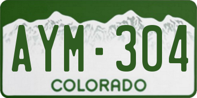 CO license plate AYM304