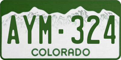 CO license plate AYM324