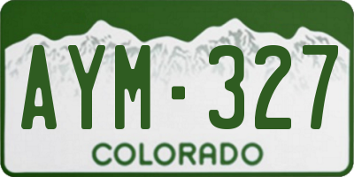 CO license plate AYM327