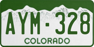 CO license plate AYM328