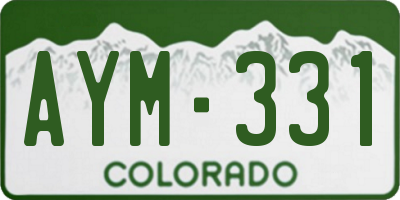 CO license plate AYM331