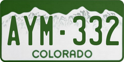 CO license plate AYM332