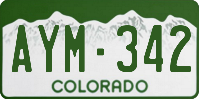 CO license plate AYM342