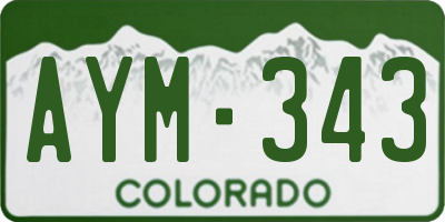 CO license plate AYM343