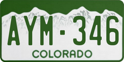 CO license plate AYM346