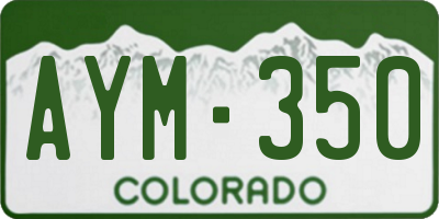 CO license plate AYM350