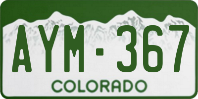 CO license plate AYM367