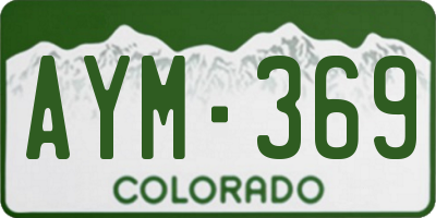 CO license plate AYM369