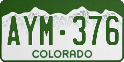 CO license plate AYM376