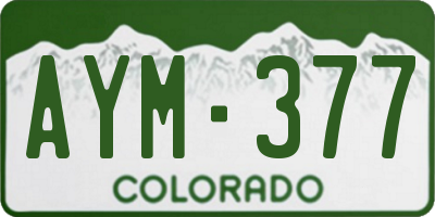 CO license plate AYM377