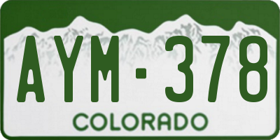 CO license plate AYM378