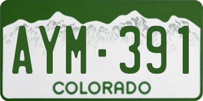 CO license plate AYM391