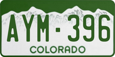 CO license plate AYM396