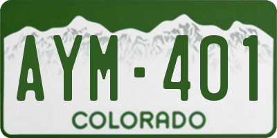 CO license plate AYM401