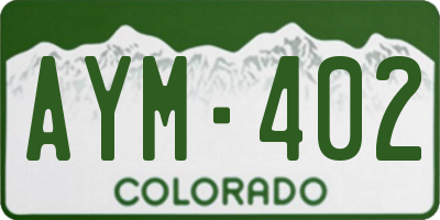 CO license plate AYM402